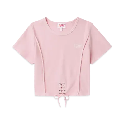A BATHING APE Washed Lace Up Top "Pink"