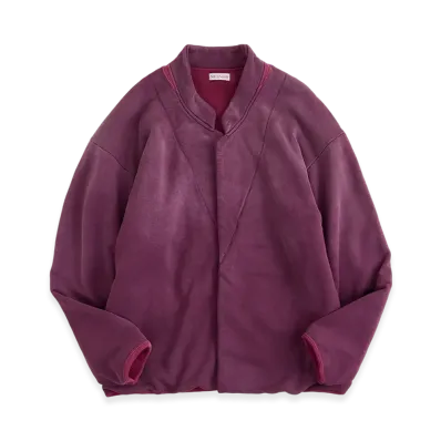 NICENESS Lead Distressed Sweat Jacket "Burgundy"