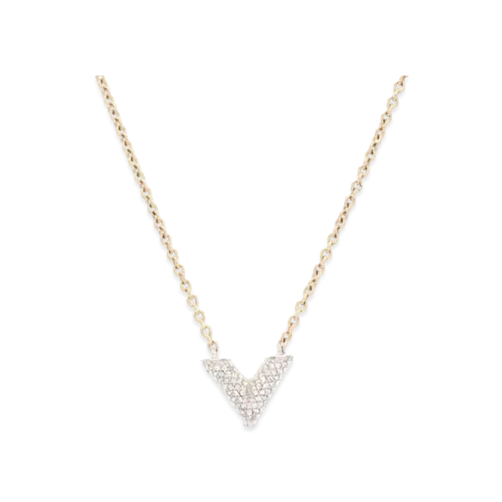 Louis Vuitton Essential V Strass Pendant Rhinestone GP "Gold"