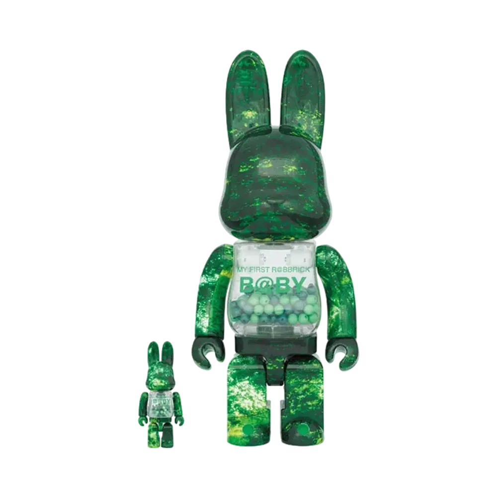Bearbrick MY FIRST R@BBRICK B@BY 100% & 400% FOREST GREEN Ver.