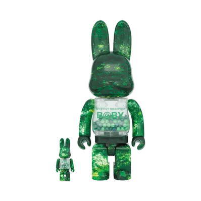 Bearbrick MY FIRST R@BBRICK B@BY 100% & 400% FOREST GREEN Ver.
