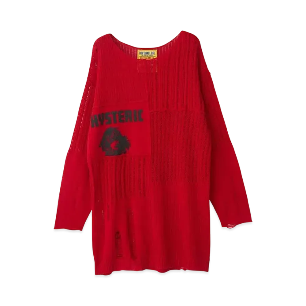 HYSTERIC GLAMOUR The Hysteric Woman Crash Sweater "Red"