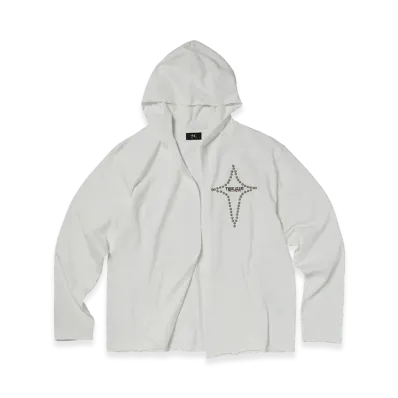 THUG CLUB T-Studded Cutout Hoodie "White"