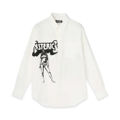 HYSTERIC GLAMOUR Bad Ass Mama Regular Collar Shirt "White"
