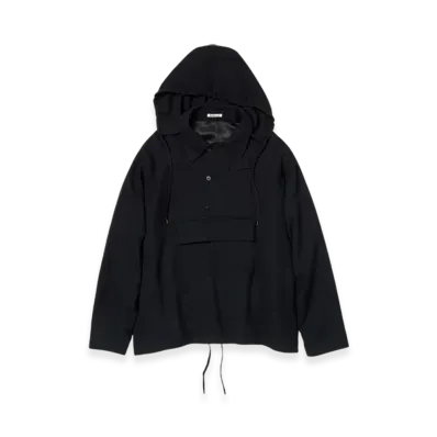 AURALEE Airy Wool Viyella P/O Anorak "Dark Navy"