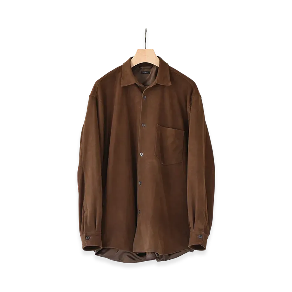 COMOLI Suede Shirt "Brown"