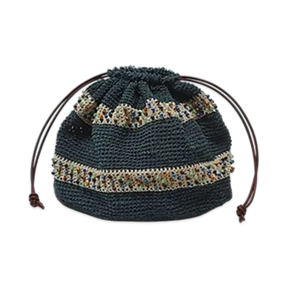SUGARHILL Knitting Beads Bag Large "Mint Blue"