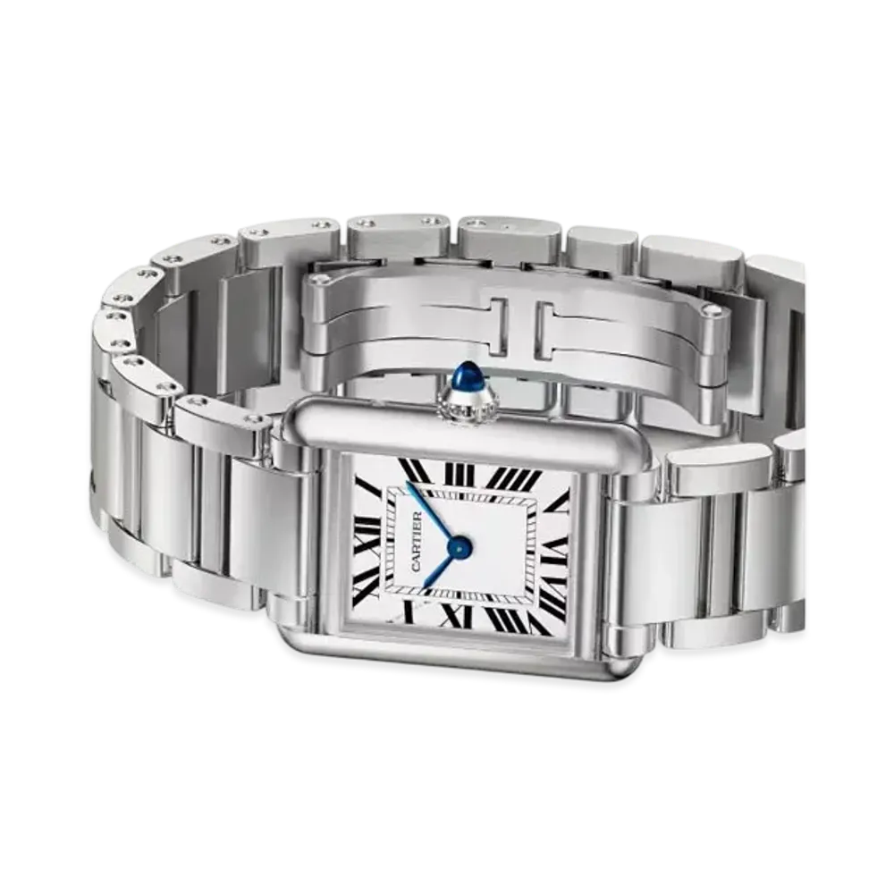 Cartier Tank Must Solarbeat Watch Small Model Solarbeat Photovoltaic Movement "Stainless Steel/Silver/Blue" WSTA0091