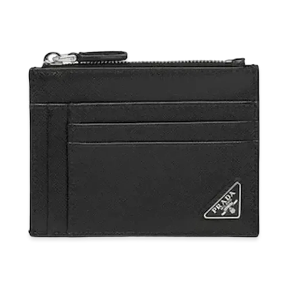 PRADA Saffiano Leather Card Holder "Black"