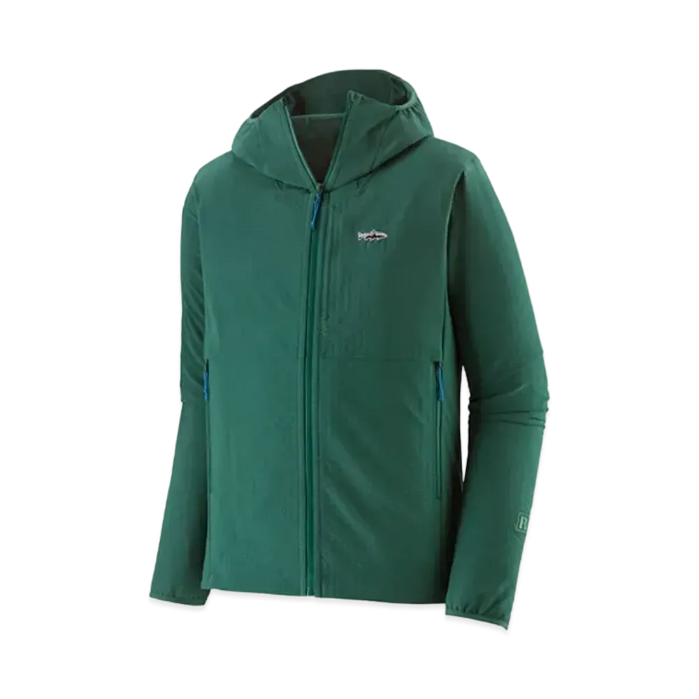 patagonia Men's R1 Techface Fitzroy Trout Hoodie "Conifer Green"