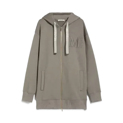 Max Mara Pecos Cotton Jersey Hoodie "Light Gray"