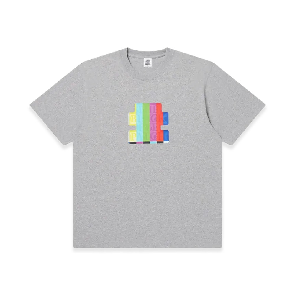 BlackEyePatch SMPTE Color Bar OG Label Tee "Heather Gray"