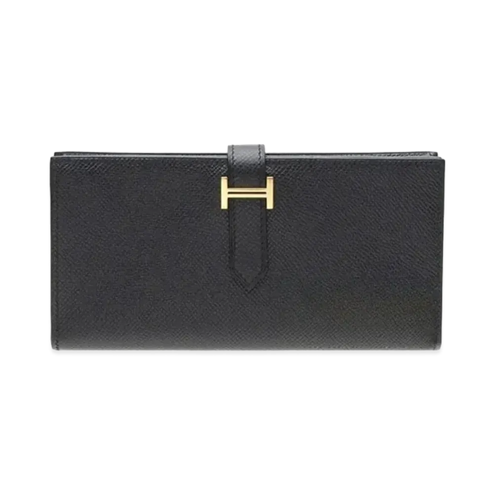 Hermes Bearn Soufflet Veau Epsom "Noir/Gold"