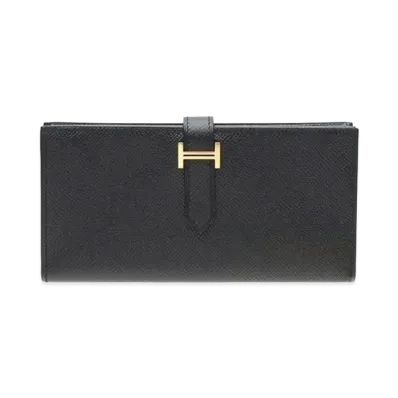 Hermes Bearn Soufflet Veau Epsom "Noir/Gold"