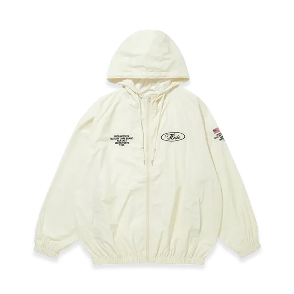 Hide and Seek Nylon Zip Hooded Jacket(26SS) "White"
