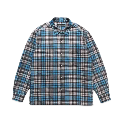 WACKO MARIA Check Flannel Regular Collar Shirt "Blue"