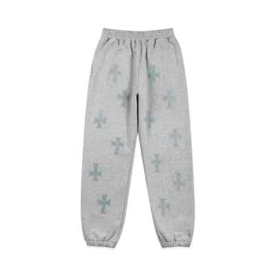 Unknown London Crosses Rhinestone Jogger "Grey"