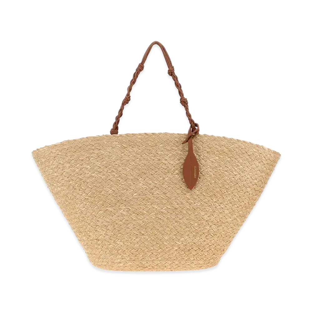 Jil Sander Women's Raffia Large Tangle Bucket Bag "Beige"