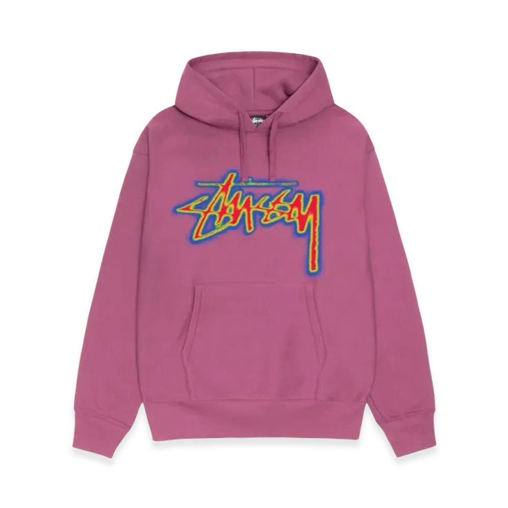 Stussy Stock Thermal Hoodie "Berry"