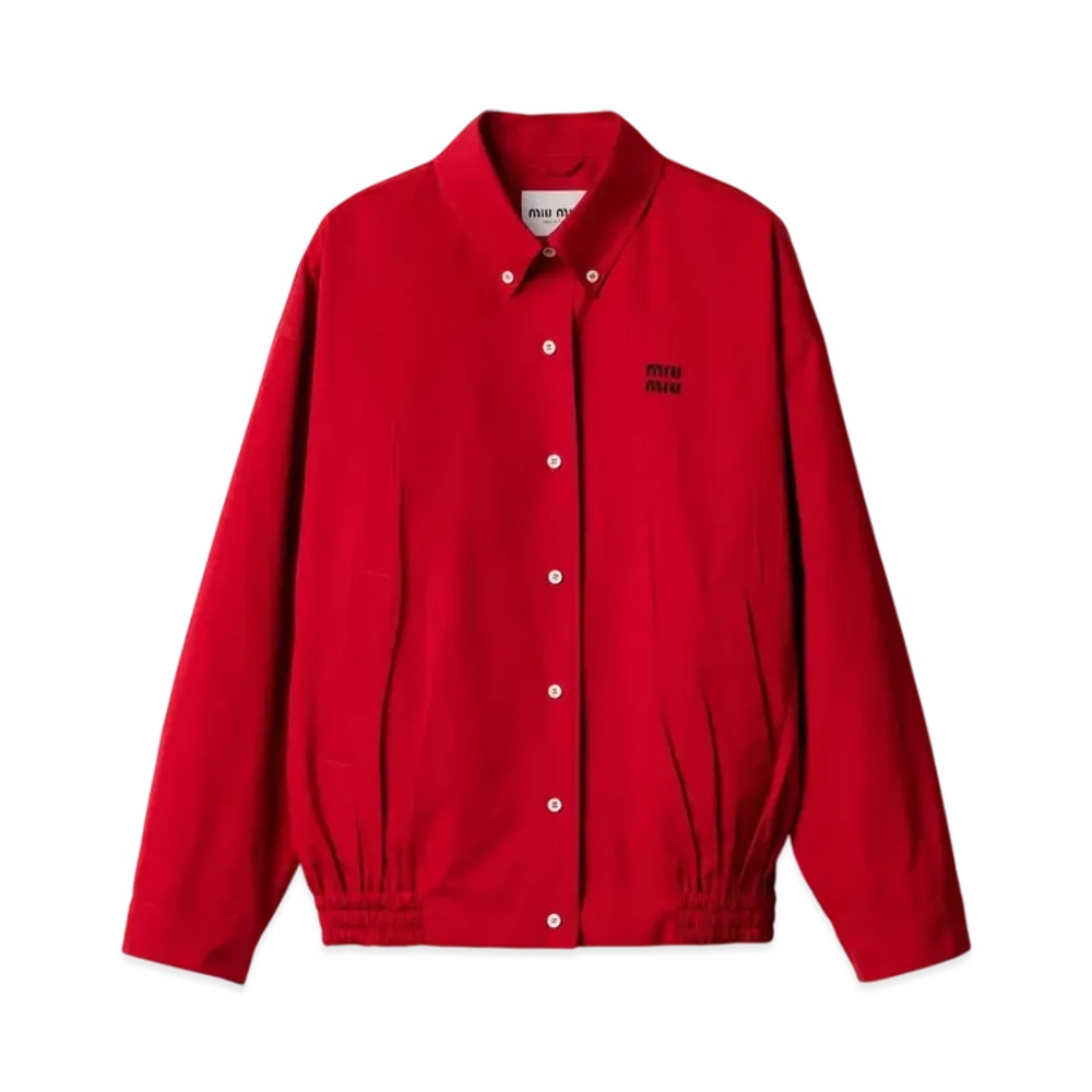 MIUMIU Women's Heavy Poplin Blouson Jacket "Red"