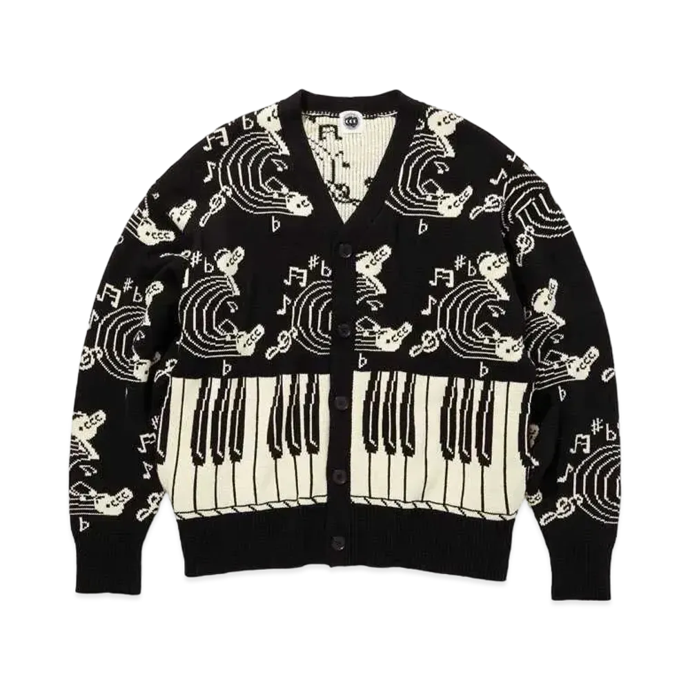 CITY COUNTRY CITY KNIT CARDIGAN JAZZ "BLACK xWHITE"