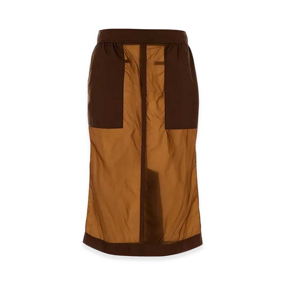 Saint Laurent Women's Nylon Skirt "Bordeaux/Chocolate"