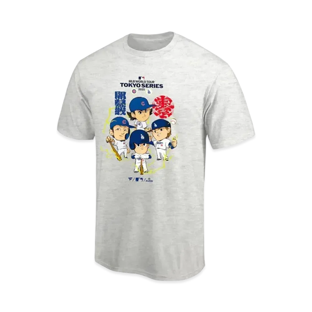 MLB Fanatics Shohei Otani Yoshinobu Yamamoto Shota Imanaga Seiya Suzuki MLB Tokyo Series Opening Game Illustration T-shirt Kids "Oatmeal"