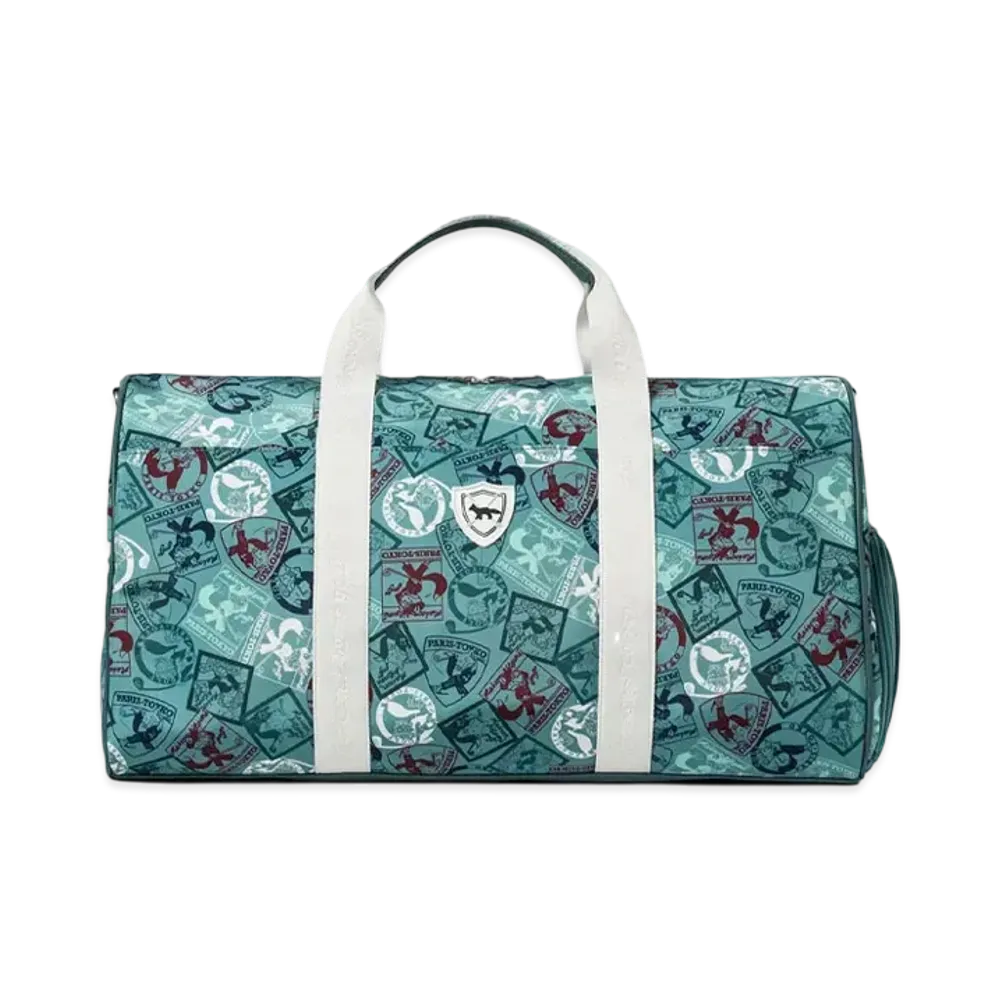 Maison Kitsune Golf Stamp Print Weekender Bag "Blue Green"