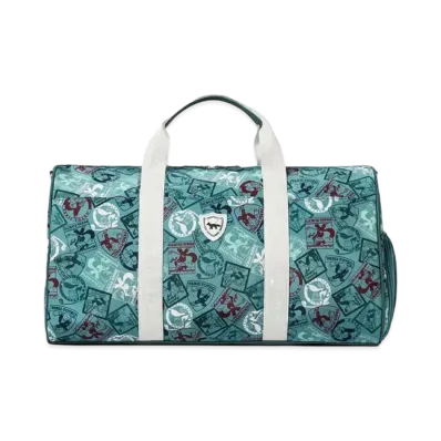 Maison Kitsune Golf Stamp Print Weekender Bag "Blue Green"