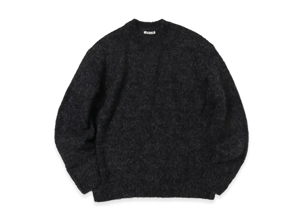 AURALEE Alpaca Wol Super Light Knit Big P/O "Black"