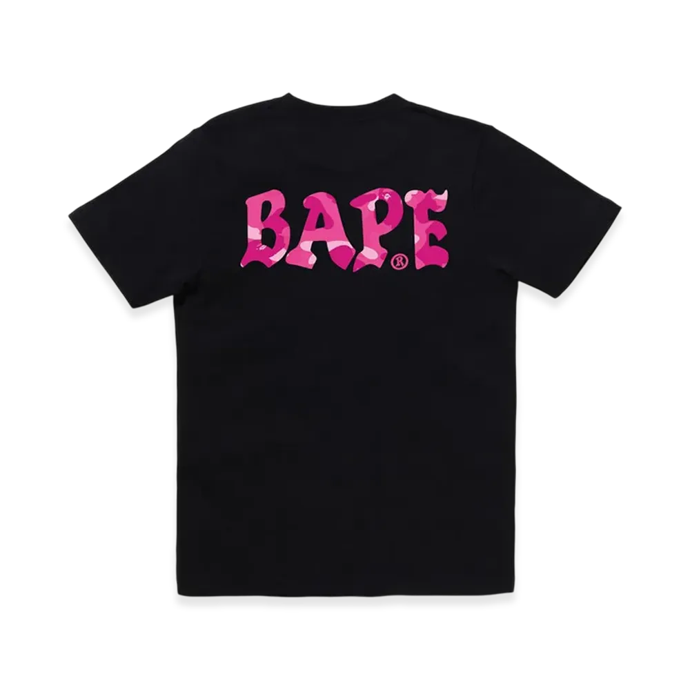 A BATHING APE Color Camo Bape Logo Tee "Black/Pink"