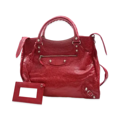 BALENCIAGA Giant Velo Handbag Lambskin "Red"