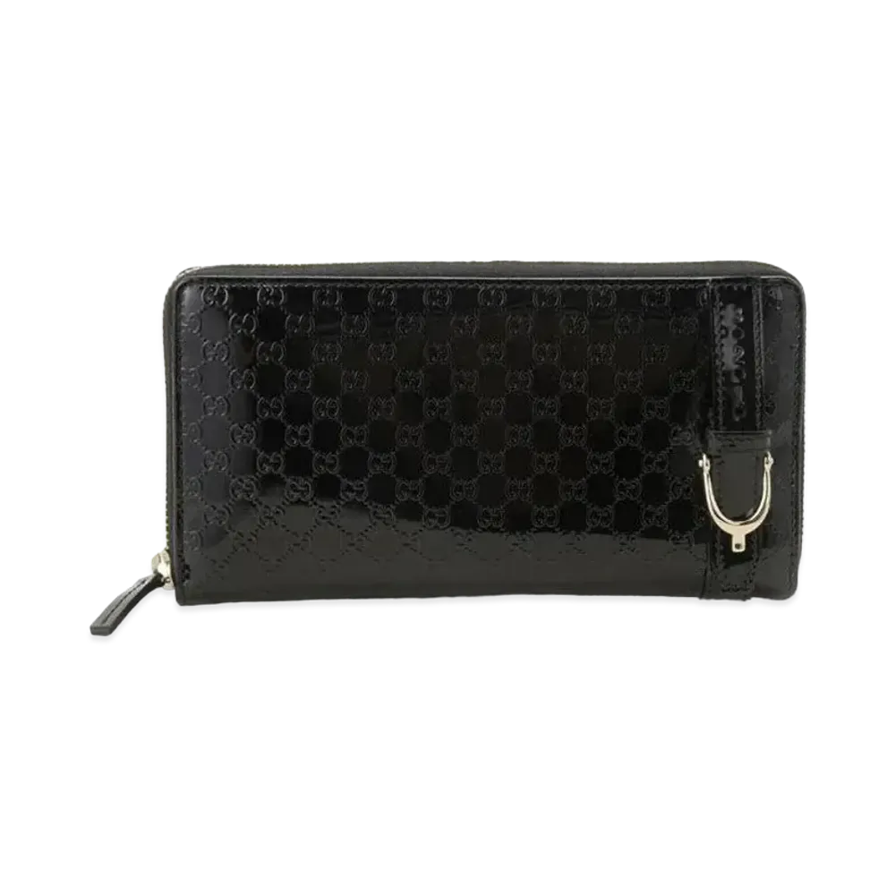 GUCCI Micro Guccisima Zip Around Long Wallet "Black"