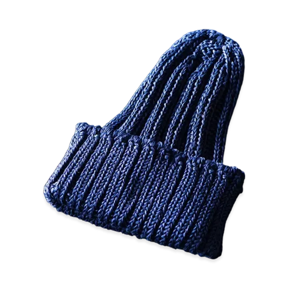BEAMS Watch Cap Linen Like Cotton "Navy"