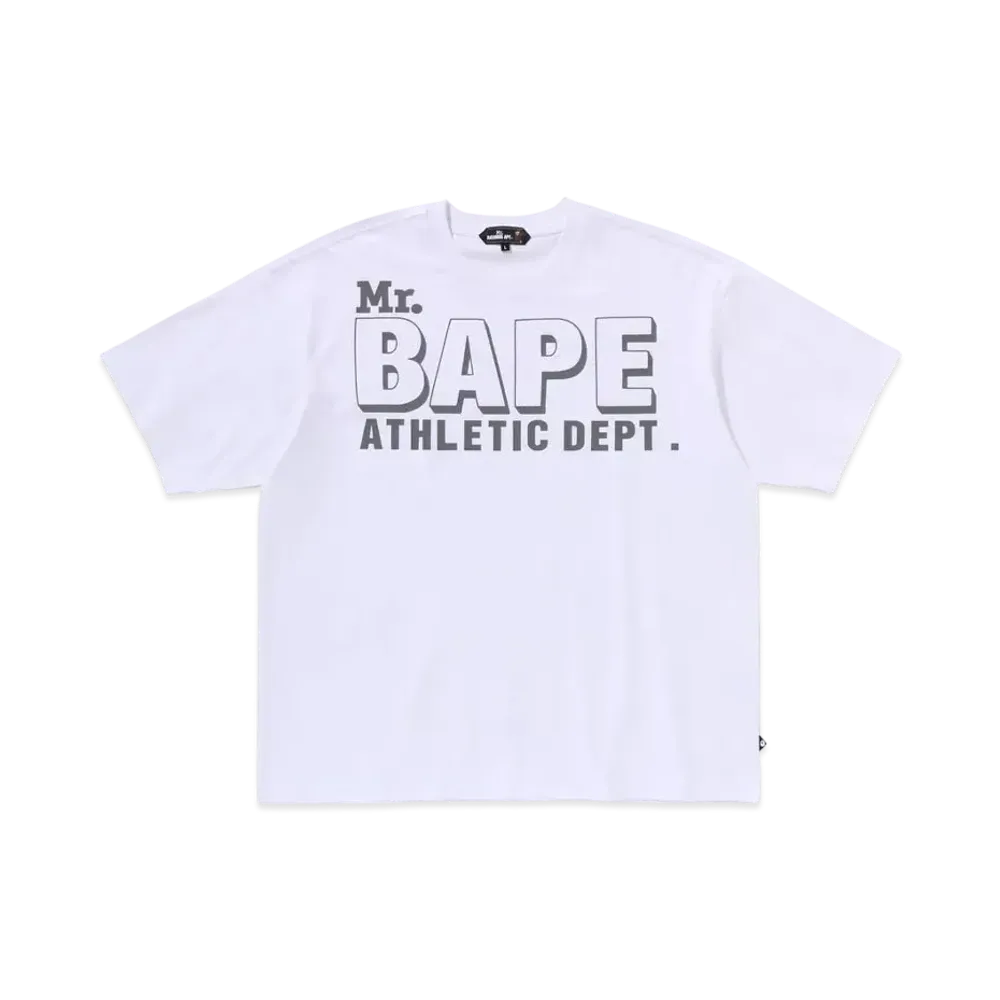 A BATHING APE Mr. BATHING APE 24FW Bape Logo Tee "White"