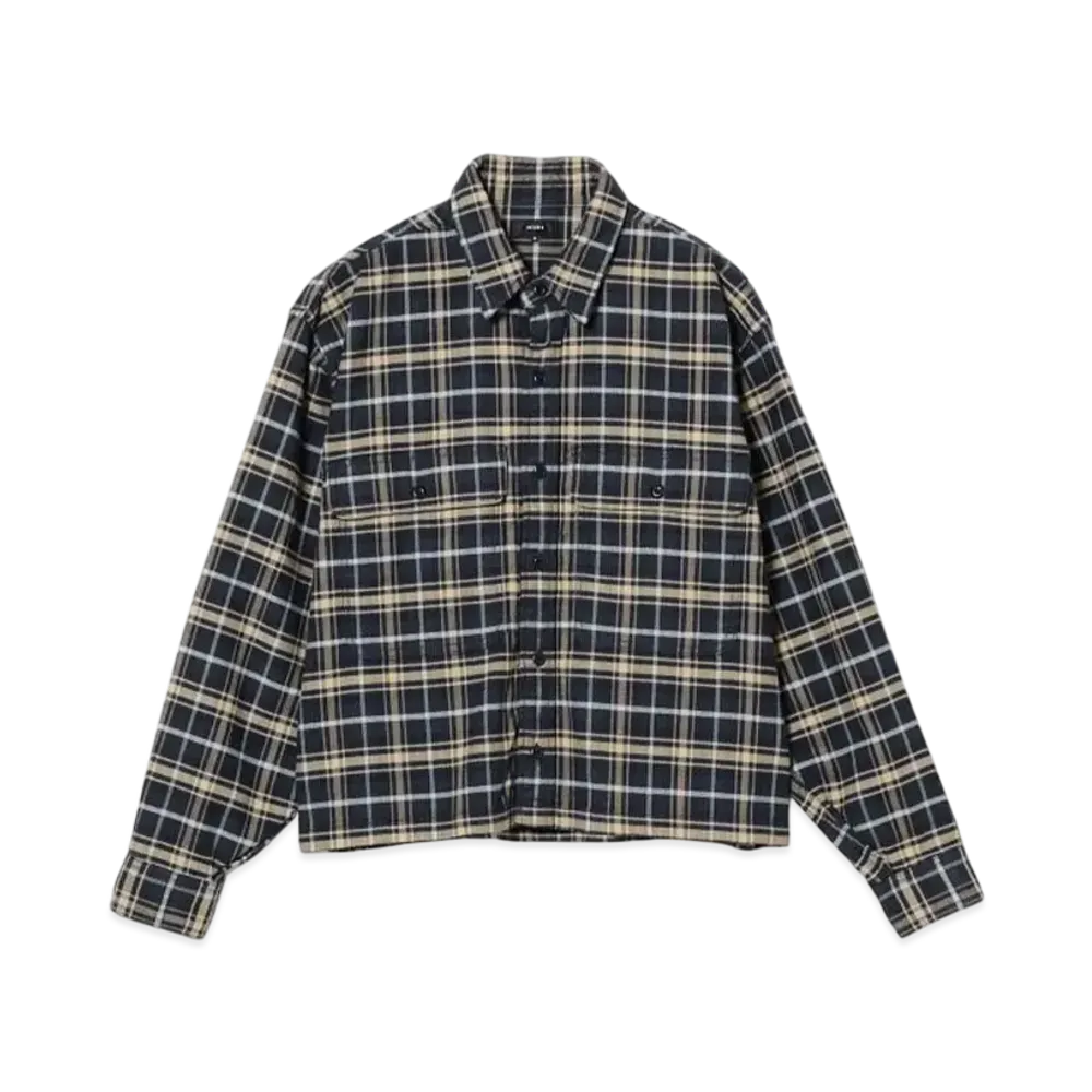 BEAMS Short Checked Shirt "Navy"