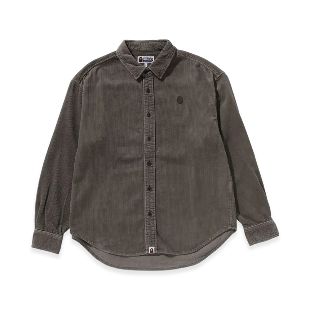 A BATHING APE One Point Flannel Check LS Shirt "Olive Drab"