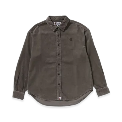 A BATHING APE One Point Flannel Check LS Shirt "Olive Drab"