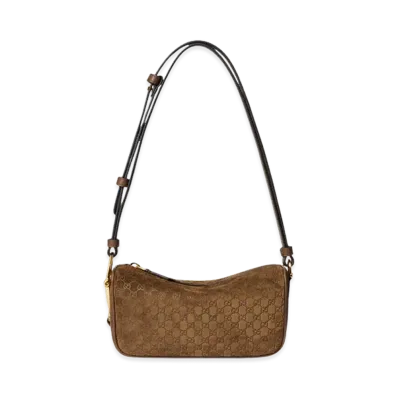 GUCCI Women's Suede Shoulder Bag "Camel"
