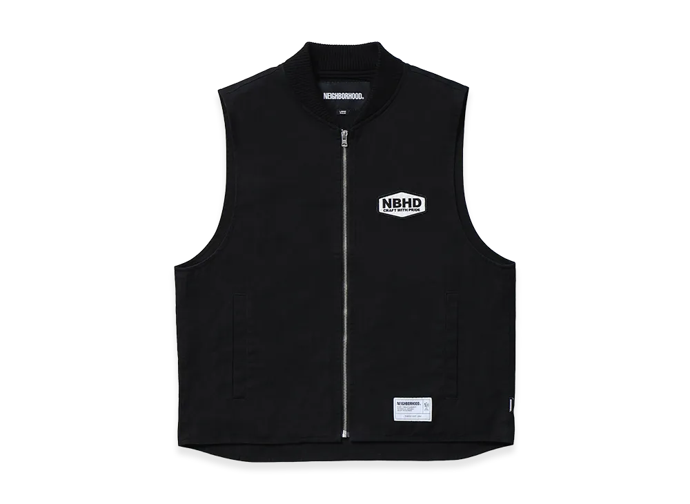 NEIGHBORHOOD Zip Work Vest "Black"