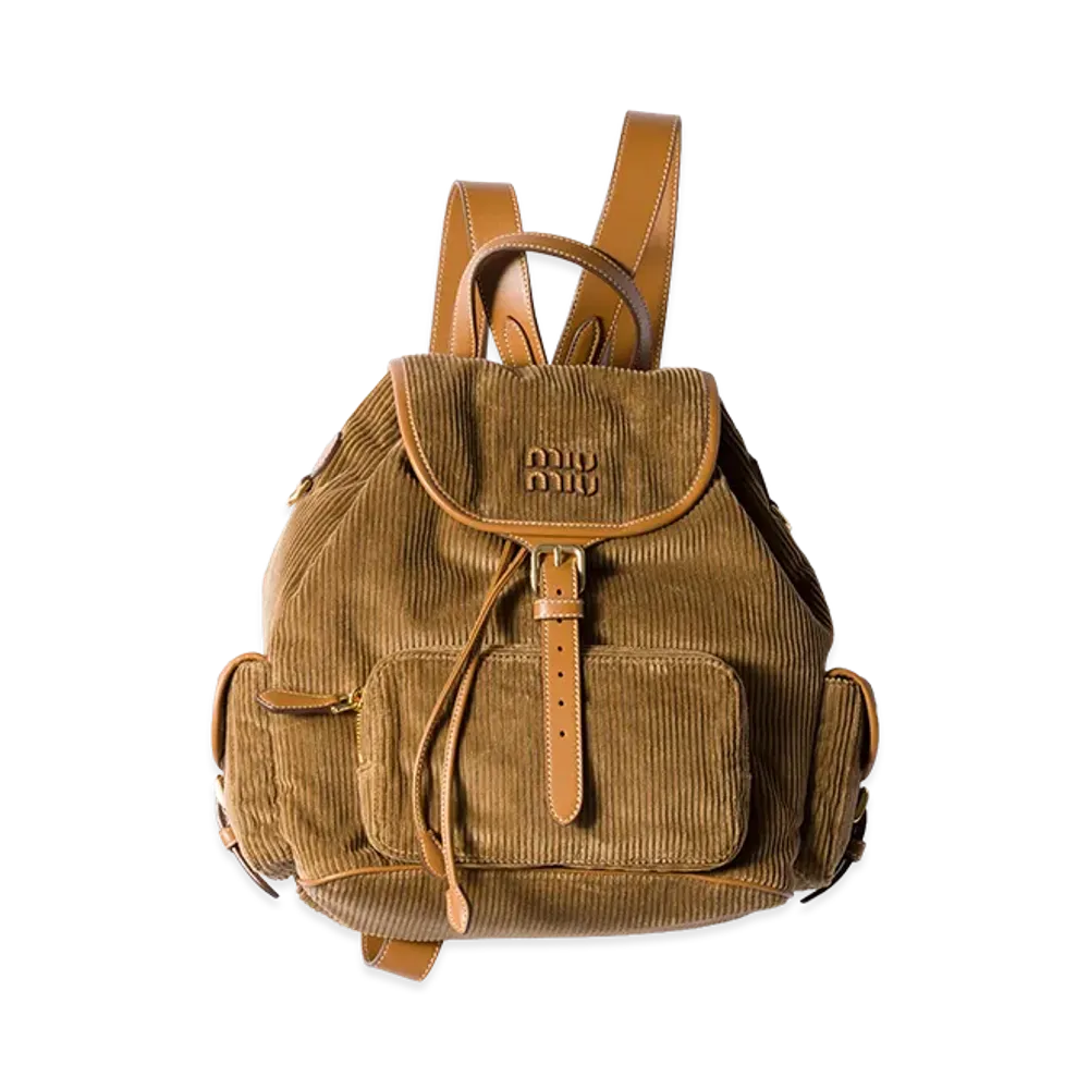 MIU MIU Corduroy Backpack "Cinnamon"