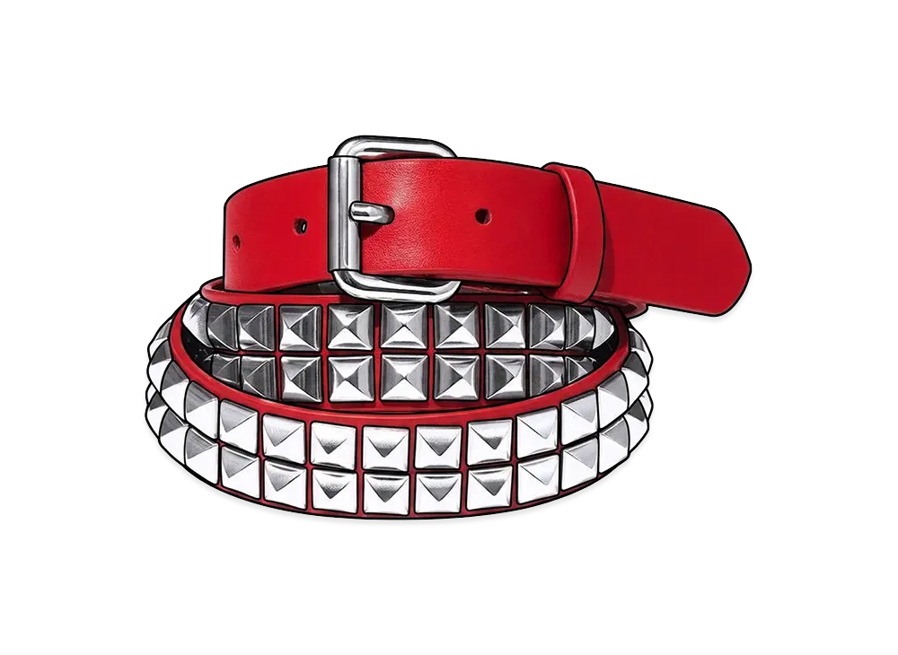 Supreme Studded Leather Belt "Red"