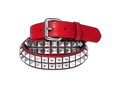 Supreme Studded Leather Belt "Red"
