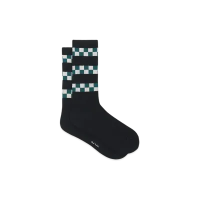 Paul Smith Checkered Rib Socks "Black"