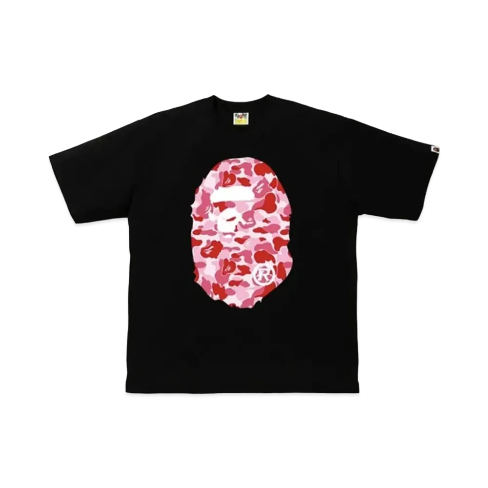 A BATHING APE ABC Camo Big Ape Head Relaxed Tee "Black/Pink"