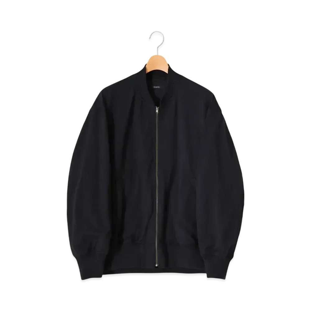 COMOLI Wool Knit Zip Blouson "Navy"