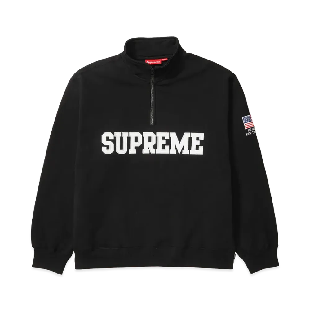 Supreme Shop Flag Half Zip Pullover (New York) "Black"