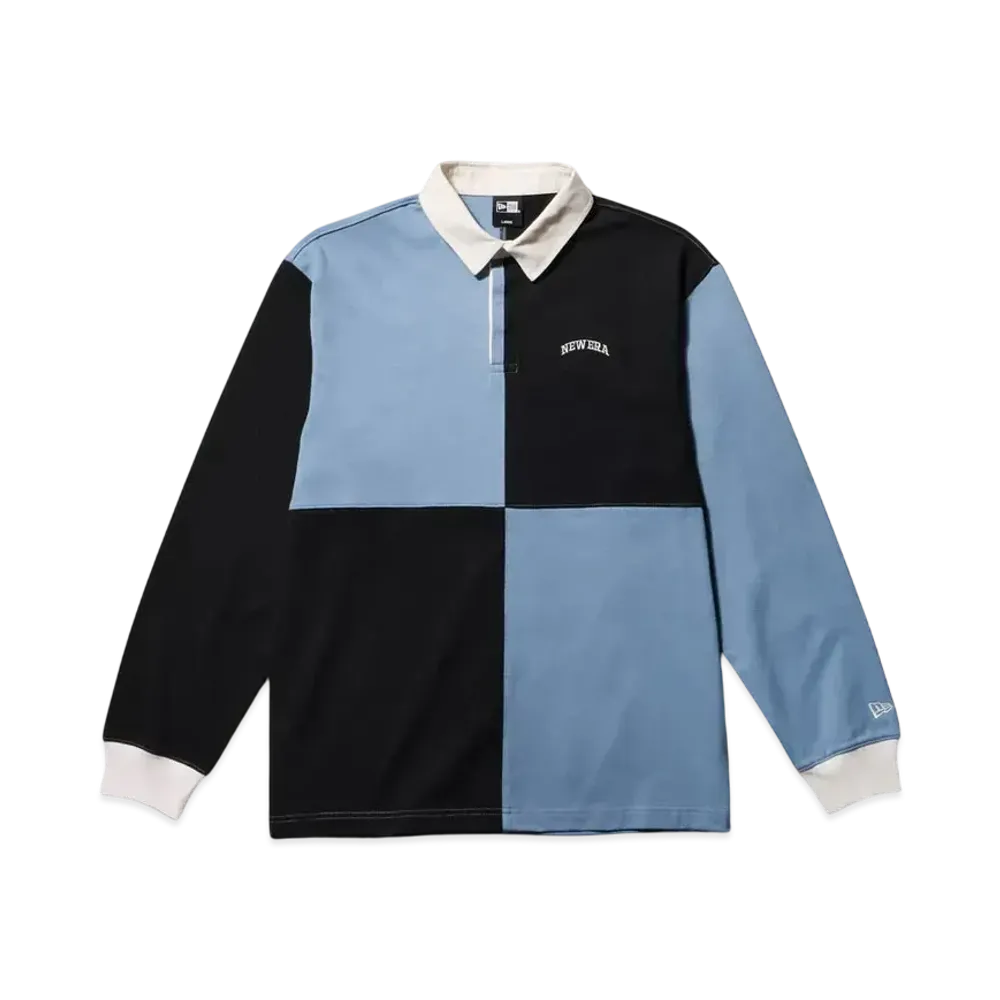 NEW ERA Golf Long Sleeve Rugby Shirt Heavyweight Block "Black/Slate"