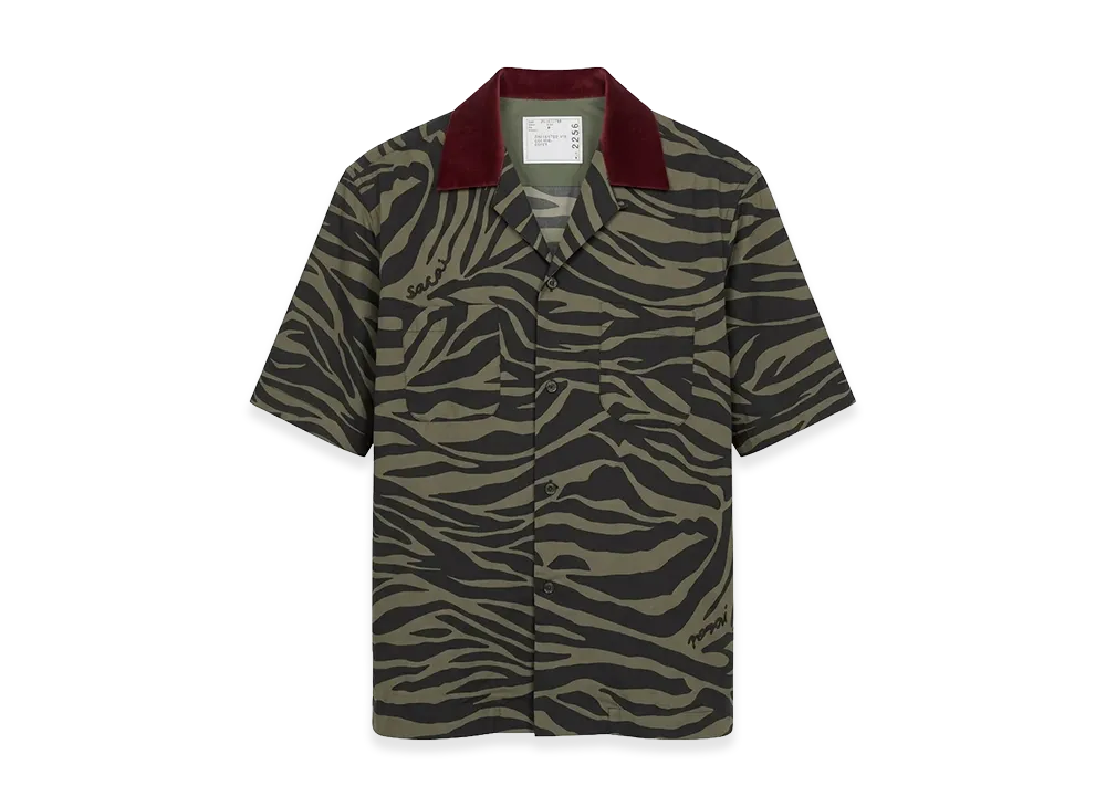 sacai Zebra-print Shirt "Green"