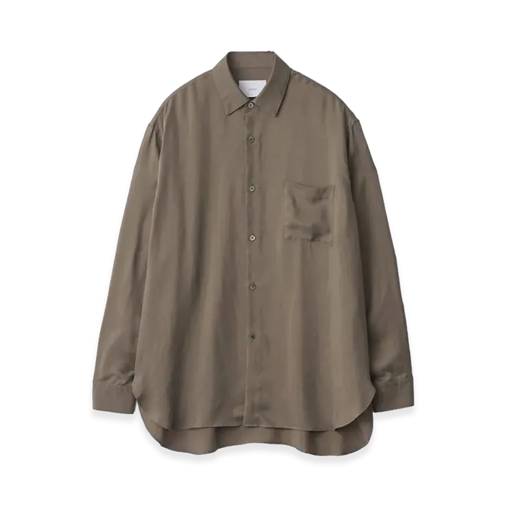 ssstein Cupro Fibril Oversized LS Shirt "Khaki"